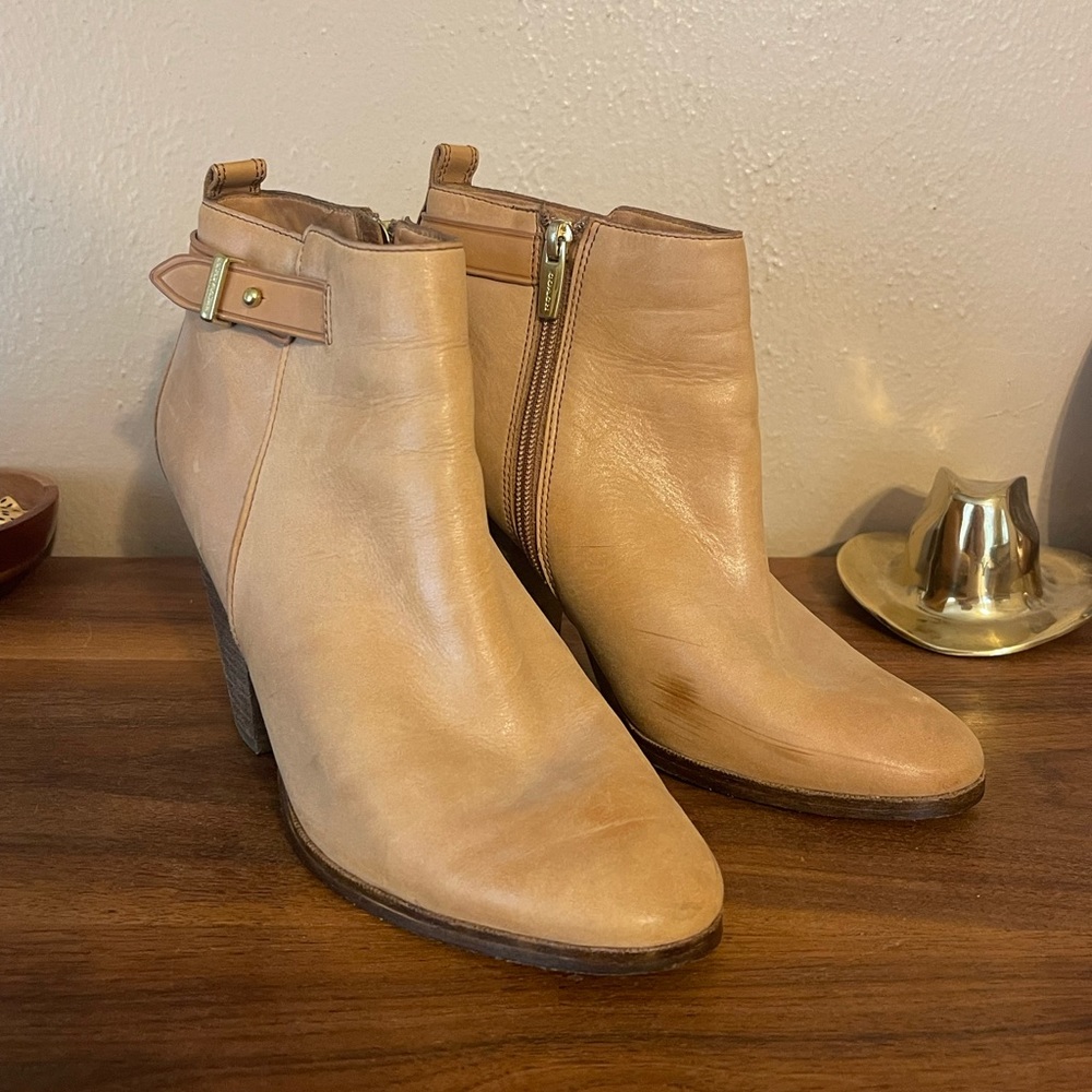 Coach Leather Ankle Booties